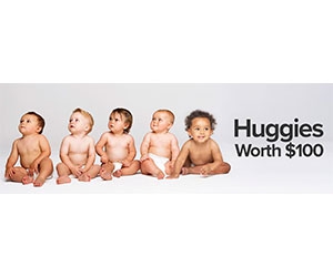 Free $100 Worth of Huggies Diapers