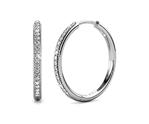 Cate & Chloe Bianca 18k White Gold Plated Silver Hoop Earrings at Walmart Only $16.99 (reg $135)