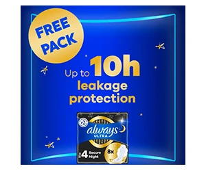 Get a FREE Pack of Always Night Pads!