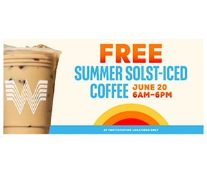 Enjoy Free Iced Coffee at Whataburger® on the Summer Solstice!