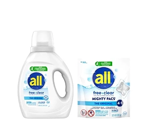 Save $1.50 on all® Free Clear Laundry Detergent at Publix!