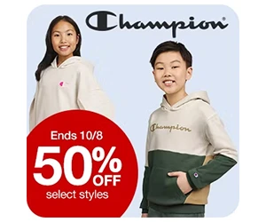 50% Off Champion Kids' Clothing at JCPenney!