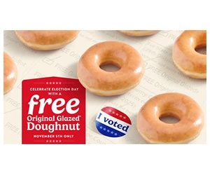 Free Krispy Kreme Original Glazed® Doughnut on Election Day - Sweeten Your Vote!