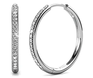 Cate & Chloe Bianca 18k White Gold Hoop Earrings - Only $17.99 at Walmart!