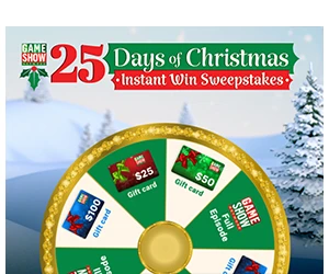 Win a $9,018 Trip with Game Show Network’s 25 Days of Christmas Sweepstakes!