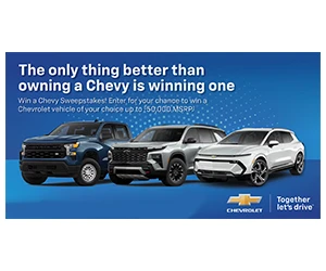 Win a New Chevrolet of Your Choice – Up to $50,000!