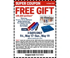 Free Harbor Freight Gift – In-Store Exclusive!